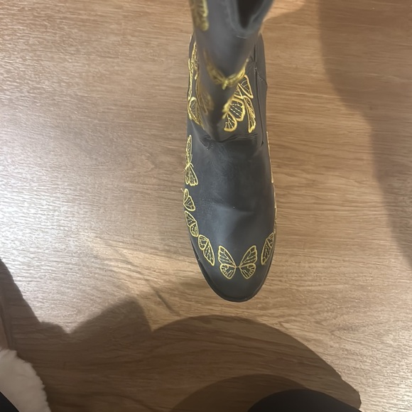Black yellow western butterfly cowboy boots - Picture 2 of 7